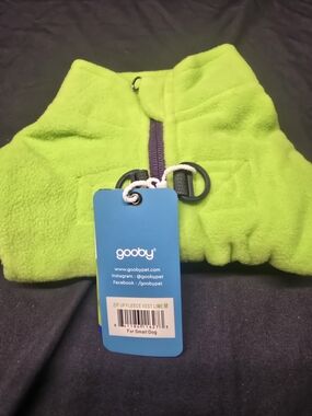 Gooby Zip-Up Dog Fleece Vest in Lime Medium